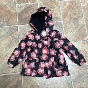 Old Navy fleece-lined girls rain coat, size 3T